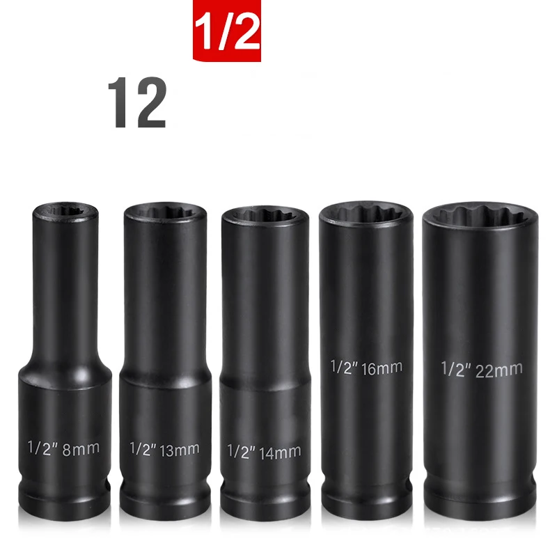 

1pcs 78mm Long 1/2" Square drive 12 point PT metric Torx Socket Ratchet wrench adapter 12 Angles Plum Blossom Sleeve 8mm to 34mm