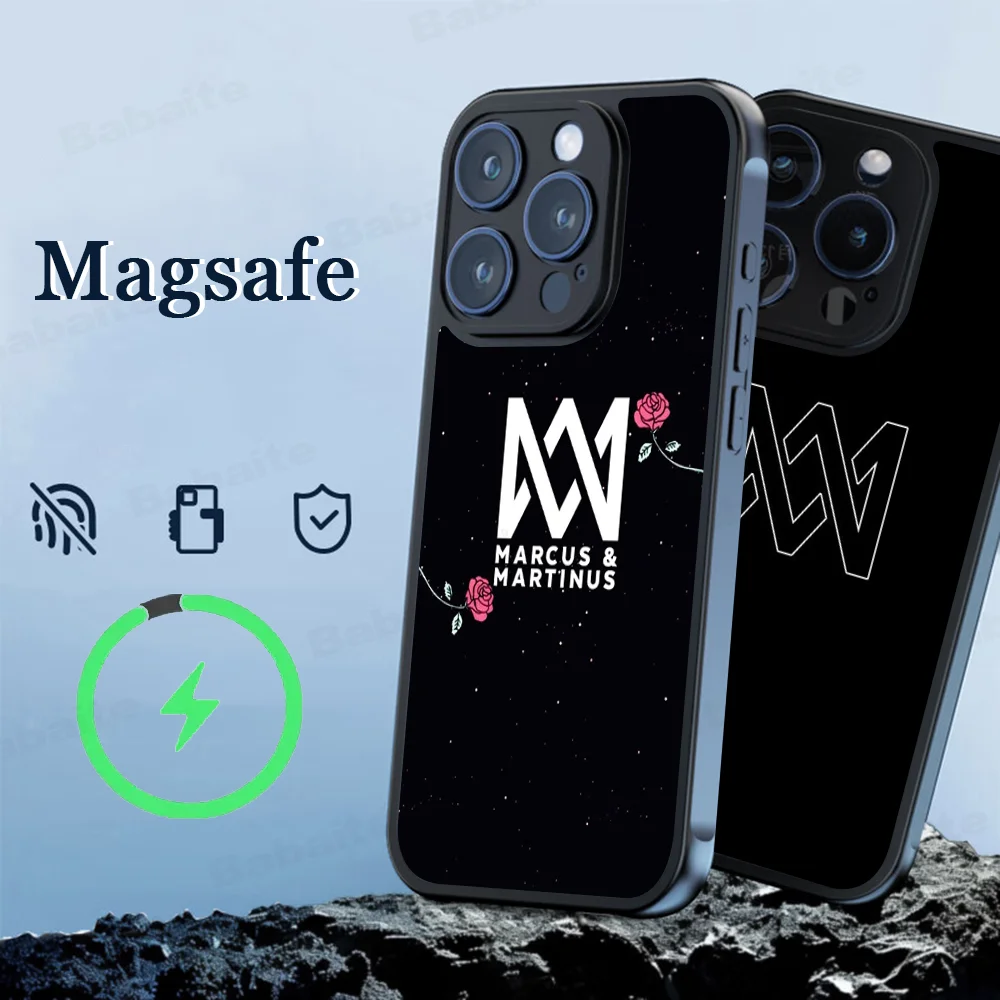 M-Marcus And M-Martinus Phone Case Magesafe Magnetic Wireless Charge Case For IPhone 16 11 12 13 14 15 Pro Max Plus Mini