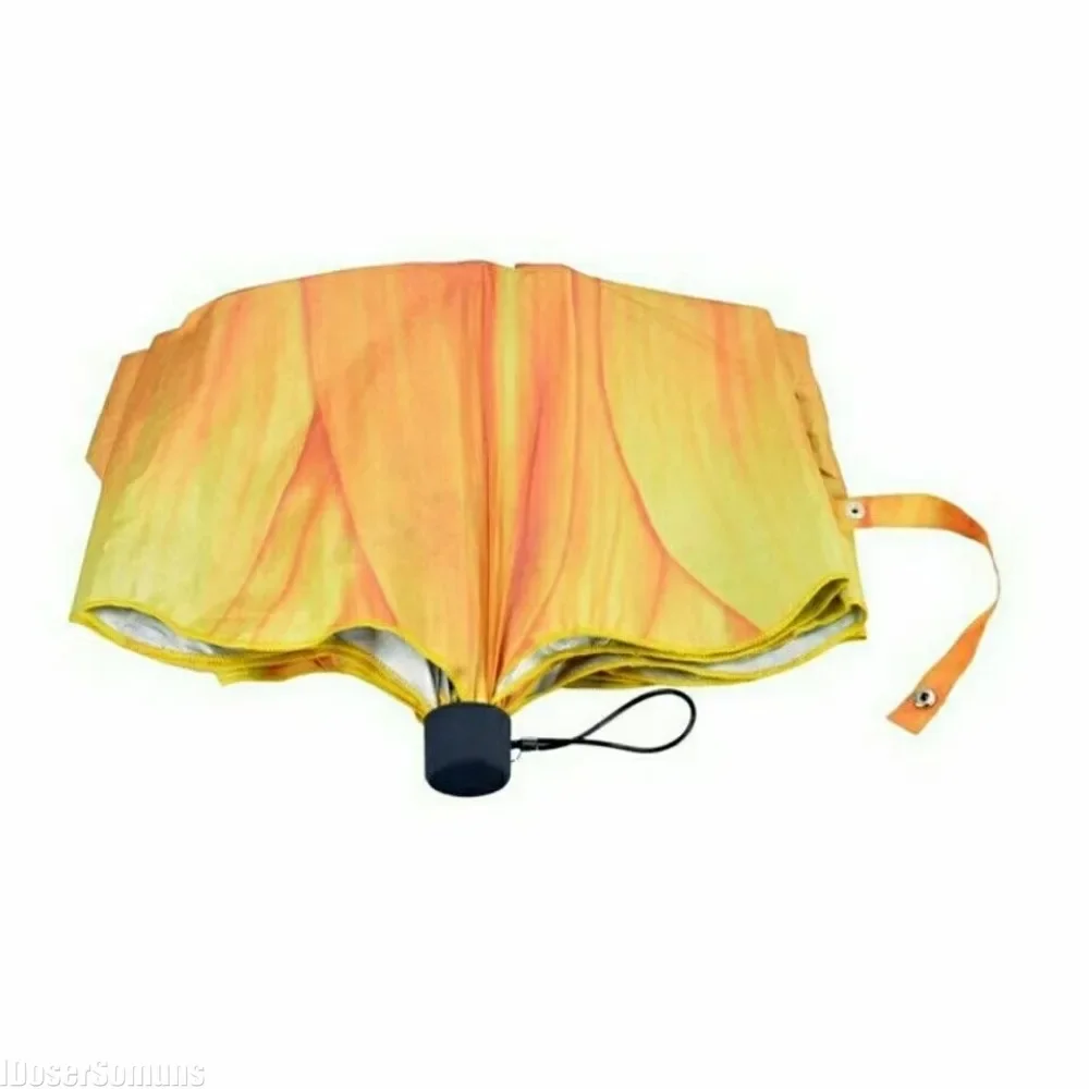 Yellow Sunflower Flower 8 Bones Folding Creative Sunny and Rainy Umbrellas UV Protection Beach Funny Umbrella Parasol Gifts