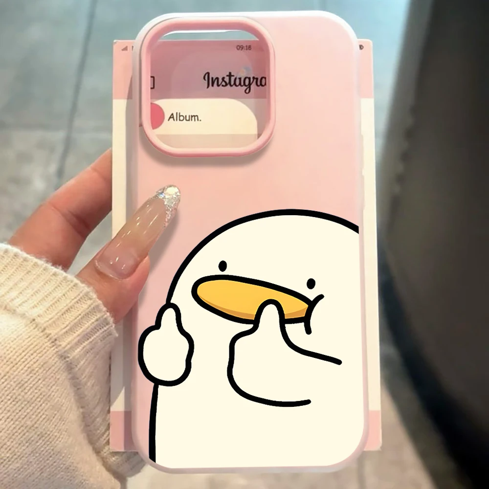 Cartoon Duck Cute Cover For Samsung Galaxy S21 S26 S25 S24 S23 S22 Ultra Plus FE Case For  A54 A55 A56 A37 A36 Dustproof Funda