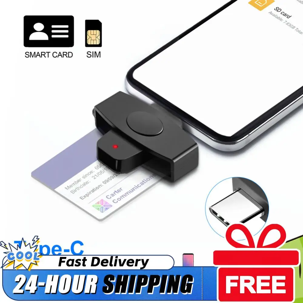 

Smart Chip Reader Portable SIM IC Card Reader Bank Tax Declaration Accessories Support for Windows for OS