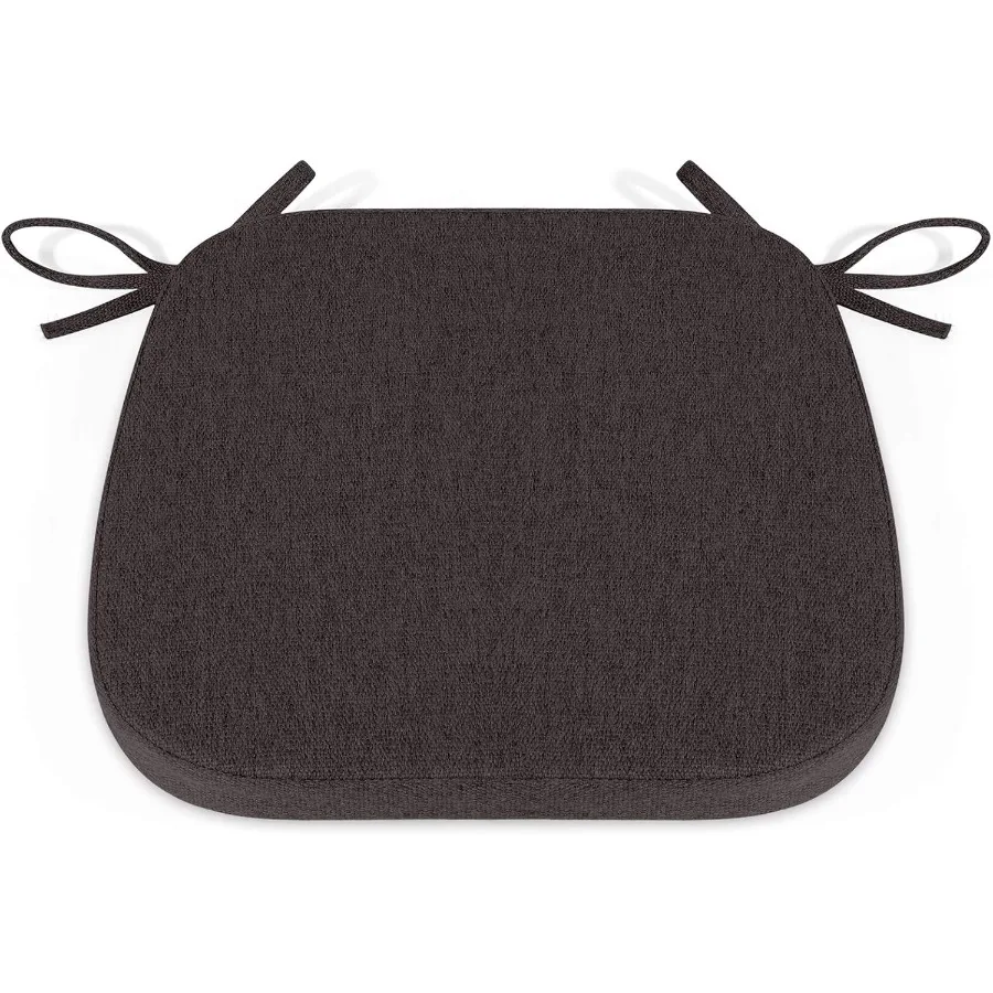 

Dining Chair Cushions Non Slip Kitchen Chair Pads with Ties Indoor Seat Cushions 15 x 15.5 inches Dark Brown