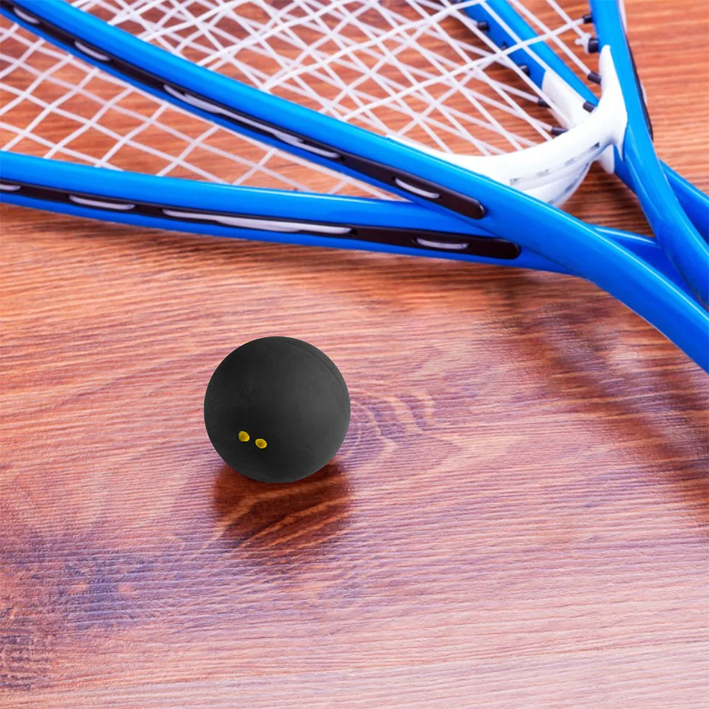

2pcs Double Yellow Dot Squash Balls High Elastic Durable Rubber for Competition Training Teens Adults