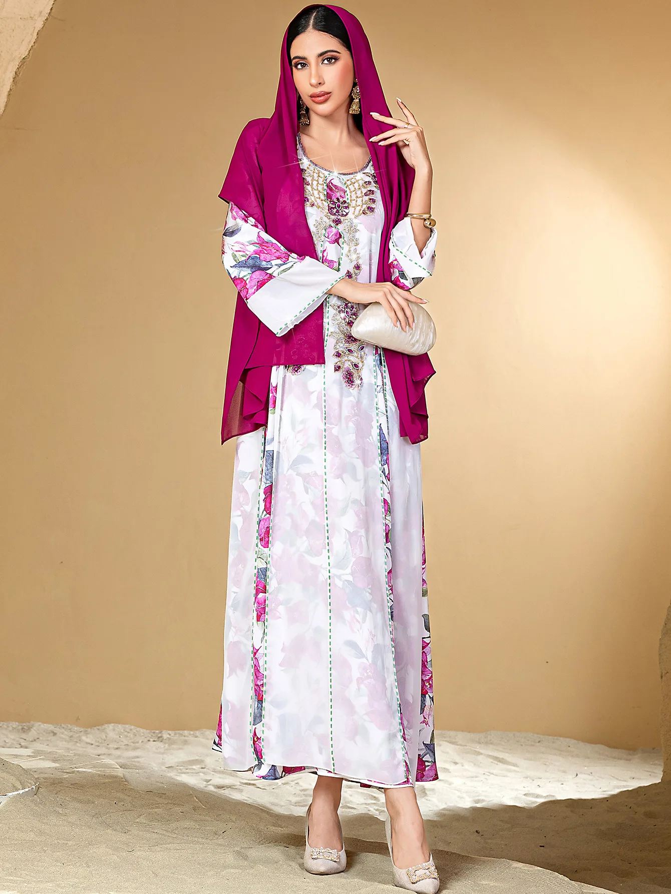 Wille Ramadan Eid Djellaba Dubai Abaya Diamanten Jalabiya Marokko Caftan Turkije Kaftan Vrouwen Moslim Hijab Jurk Gewaad Islam Kleding