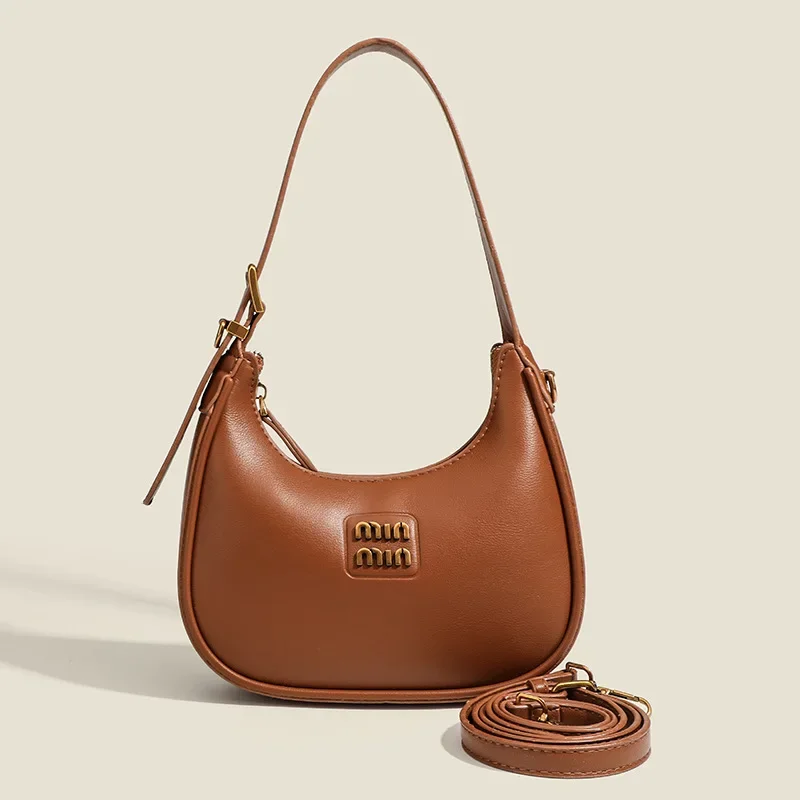 

Leather Shoulder Bag Women's Crossbody Bag Armpit Bag Commuter High Fashion Versatile Letter Dumpling Moon