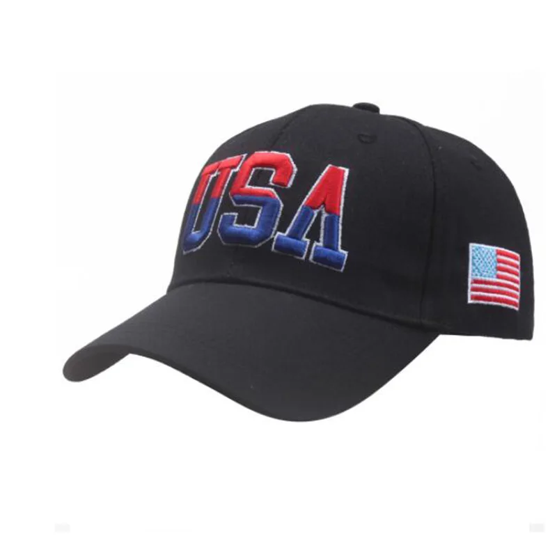 New USA Baseball Cap for Men Women Embroidery Baseball Hat Sports  Outdoor Sun Hot Adjustable Travel Cap