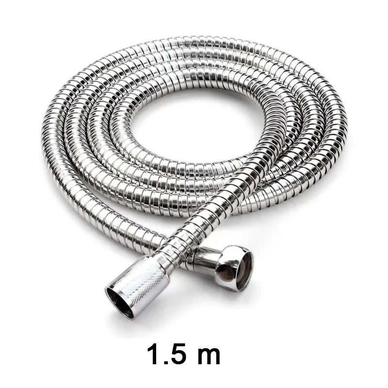 ZhangJi  Flexible Shower Hose+Holder 1.5m 2m Common Shower Hose Universal Home Hot Sale Soft Shower Pipe Silver/Black Color