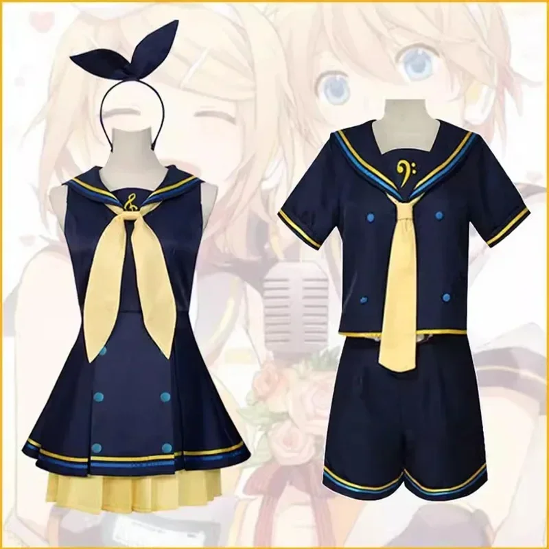 Anime Rin Len JK Uniform Cosplay Kostüm Röcke mit Fliege Halloween Comic Con Outfits auf Lager