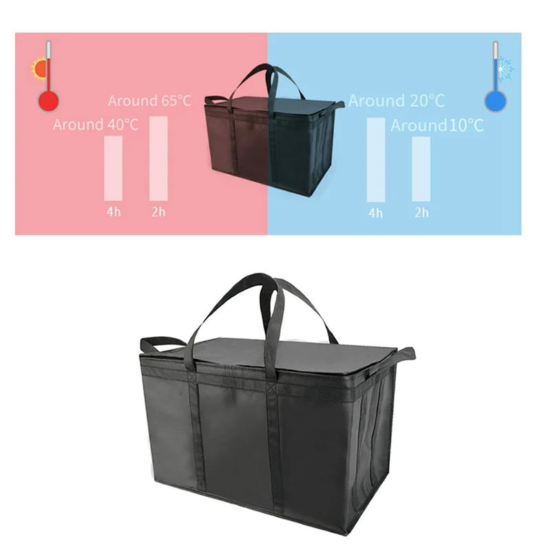 ABQR 2X Insulated Food/Pizza Delivery Bag Insulated Grocery Reusable Shopping Bags Insulated Cooler Bags