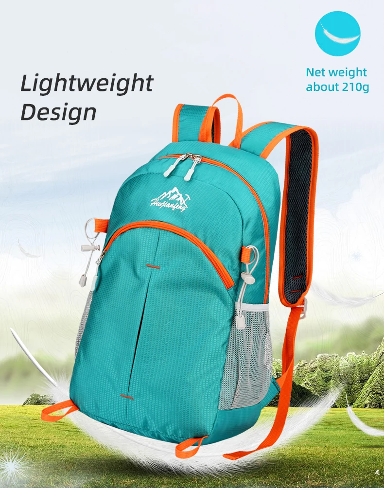 18L Tragbare Faltbare Rucksack Klapp Bergsteigen Tasche Ultraleicht Outdoor Klettern Radfahren Reise Knapsack Wandern Daypack Gipfelpaket wasserdicht verschleißfest Bodybuilding Yoga hohe Kapazität – Detail 6
