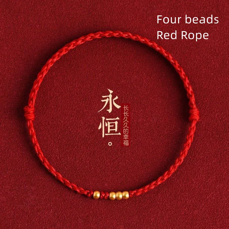 Fashion Red Rope Lucky Bangle For Lovers Friends Women Men Handmade Size Adjust Bracelet Anklet Couple Bracelets