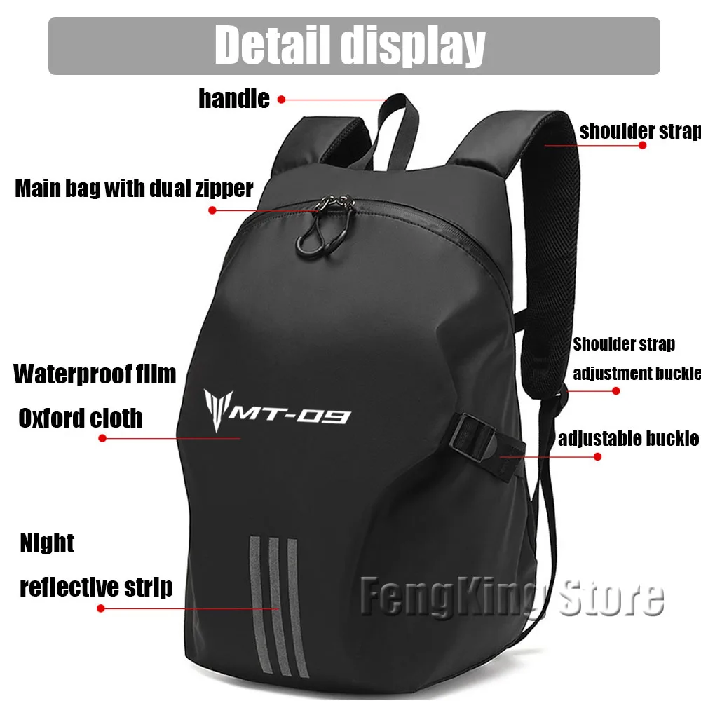 Mochila cavaleiro impermeável para Yamaha, motocicleta capacete saco, equipamento de viagem, grande capacidade, MT-09, MT09