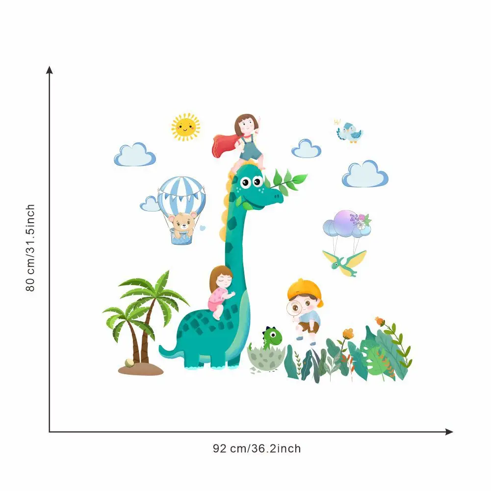 cartoon dinosaur wall sticker for kindergarten self adhesive baby room decor cute dino wall decal