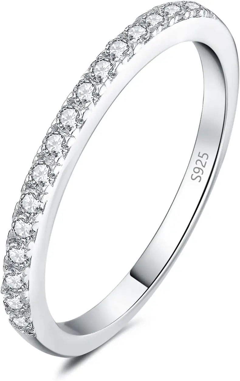 

Обручальные кольца из натурального муассанита для женщин, Eternity, белое, желтое, розовое золото 14 карат, стерлинговое серебро 925 пробы, обещание