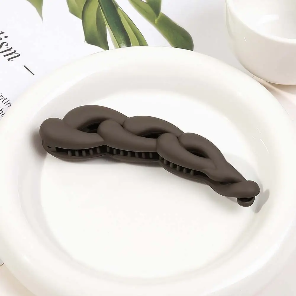 Frosted Plastic Banana Clip Simple 10.5cm Cross Hair Twist Hair Pin Ponytail Clip Solid Color Matte Hair Clip Crab Female/Girls