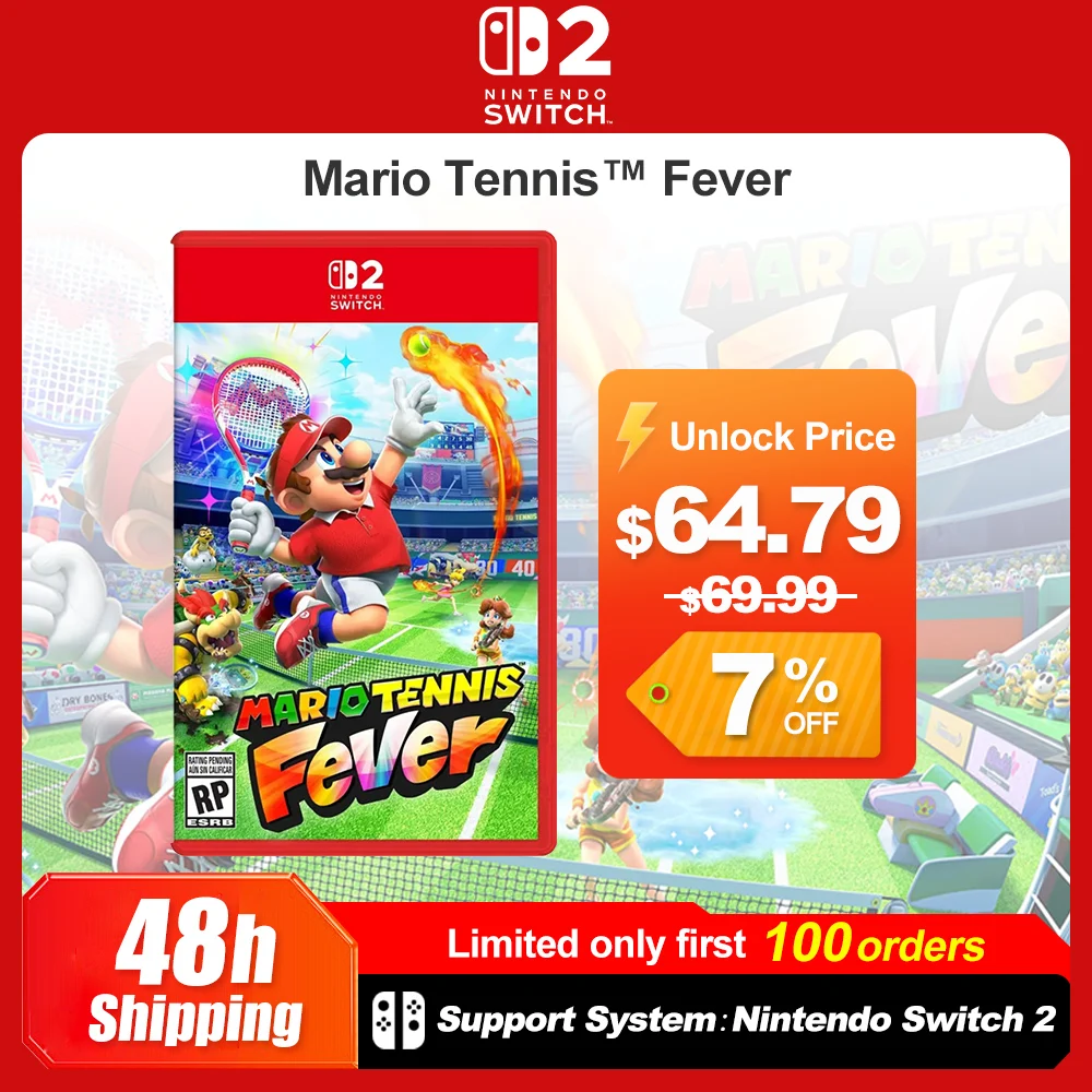 Nintendo Switch 2 Jeux Offres Spéciales Mario Tennis Fever Mario Fever 100% Nouveau Cartouche de Jeu Physique Jeu de Sport et de Fête pour Switch 2