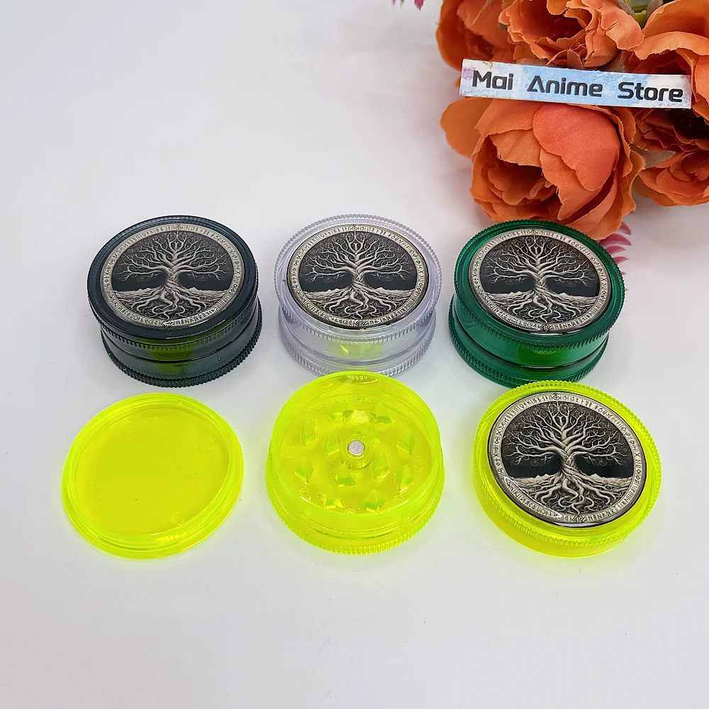 1.6inch Life Tree Herb Grinder Plastic Pestle Grass Grinder Tobacco Portable Spice Mill 3-layer Manual Smoke Cigarette Tool