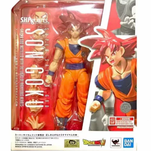 

Spot BANDAI SHF Dragon Ball Super Red Hair Sun Wukong Movie Anime Character Handmade Model Toy Collection Birthday Gift