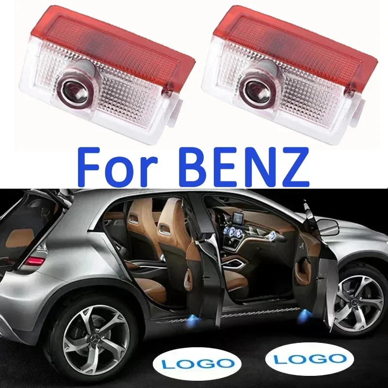 2 Pcs LED Projector Light Laser Logo X166 W166 W164 V177 W176 Welcome Light W212 W213 W205 AMG GLA GLC Trim for Mercedes Benz