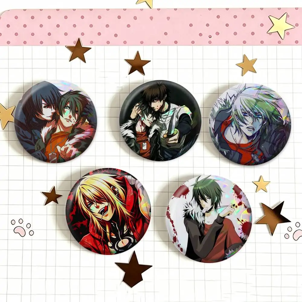 Action T-Togainu no Chi Badge 25 32 44 58 75 mm Round Fans Collect Friends Gifts Brooch Souvenir