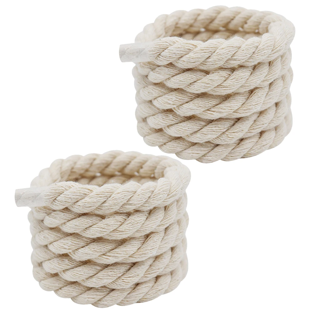 

2 Pcs Beige Woven Thick Rope Laces 120cm Round Cotton Shoelaces for Sneakers Sports Shoe String Canvas Shoes Replacement