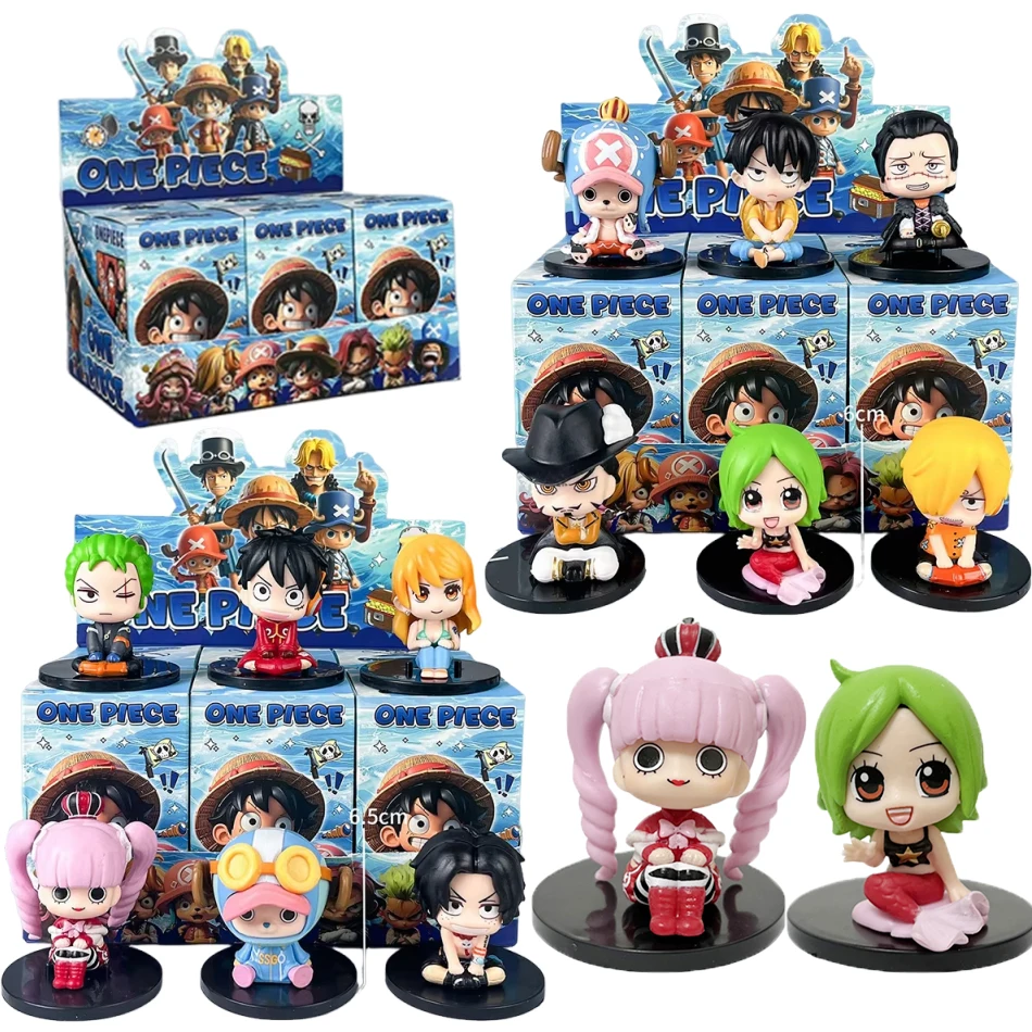One Piece Blind Box Anime Handgefertigte Luffy Solona Miuthorp Joba Sitzende Figuren Handgemachtes PVC-Modell Desktop-Ornament Blind Box Handgefertigt