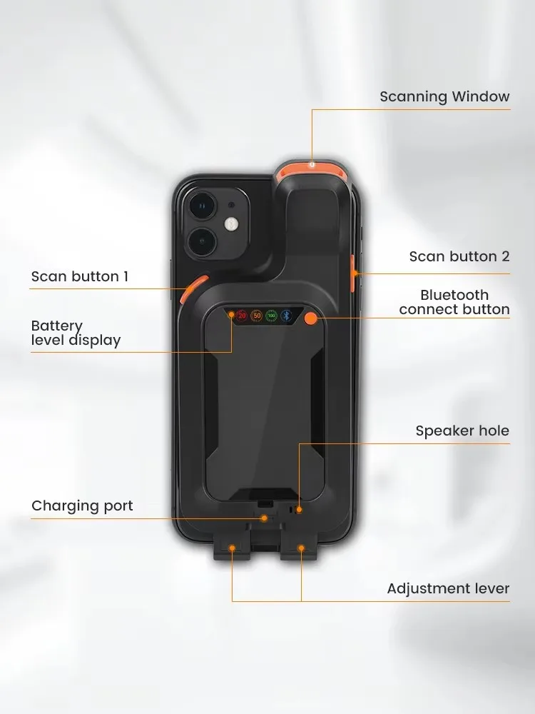 Wireless 2D CMOS Barcode Scanner Bluetooth Portable QR Reader Attach to Android Phone Handheld USB Cradle Charging Stand for War
