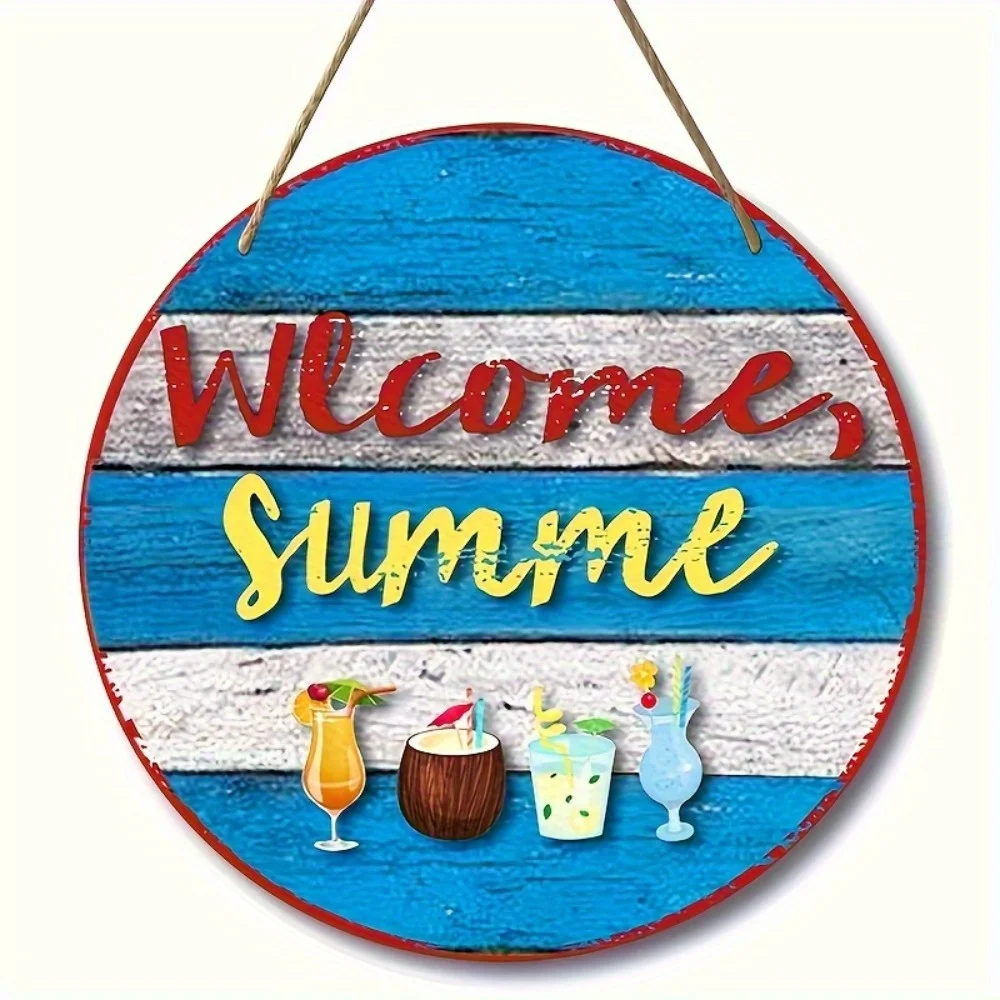 A Delightful Circular Wooden Sign Saying 