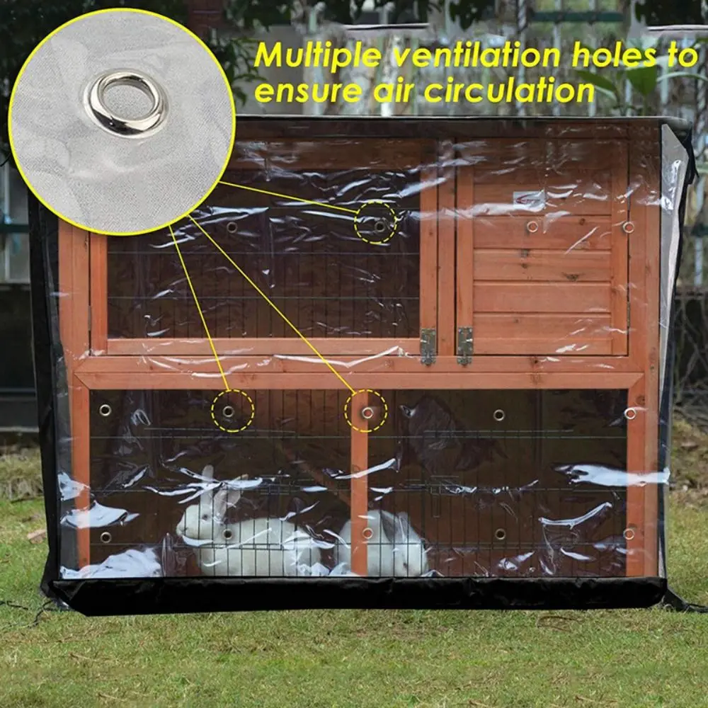 

Waterproof Rabbit Hutch Cover Dust Cover Breathable Poultry Cage Covers Harmful Light Prevent 210D Oxford Cloth Pet Bunny Cage