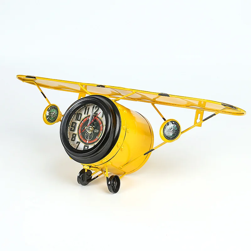 New Iron Aircraft Hanging Clocks Shelves Wrought Create A Simple Retro Wrought Iron Aircraft Clocks and Racks Ornaments