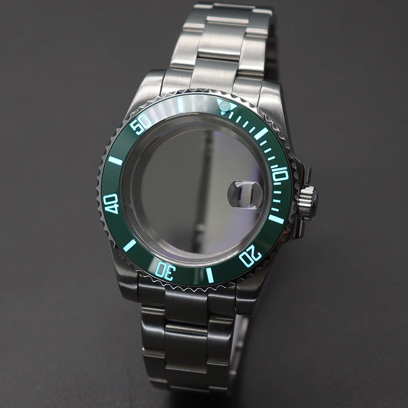 40mm Watch Case 316L Steel Bracelet Luminous Bezel For Seiko NH35 NH36/38/34 Miyota 8215 ETA2824 Movement 28.5mm Dial Submariner