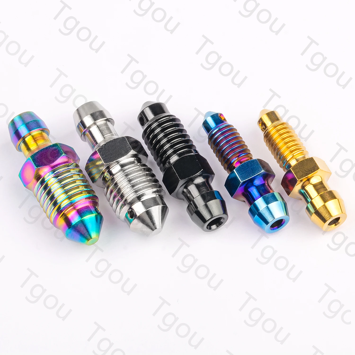 Tgou Titanium Bolt M6 M8 M10 Pitch 1.0/1.25mm Motorcycle Brake Caliper Oil Drain Deflation Screws 8pcs