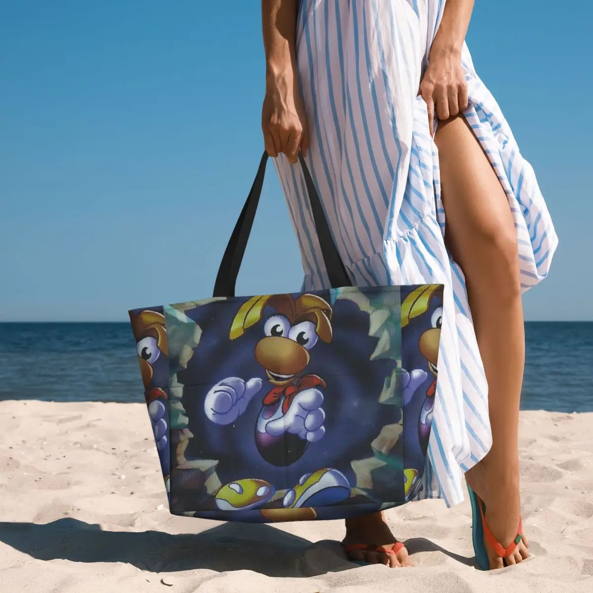 

Ps1 Rayman Game Vintage Gamer Gaming Gamer Girl Videogames Beach Tote Bag Duffle Large Tote Bag Women Travel Bag Fitness bag