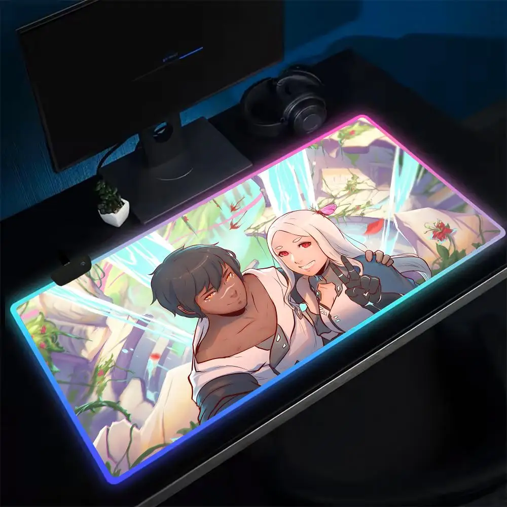 CoolHAVEN Mouse Pad Anime Gaming Mouse Pad LED Table Pads Backlit Rubber Desktop XXL RGB Desk Mats