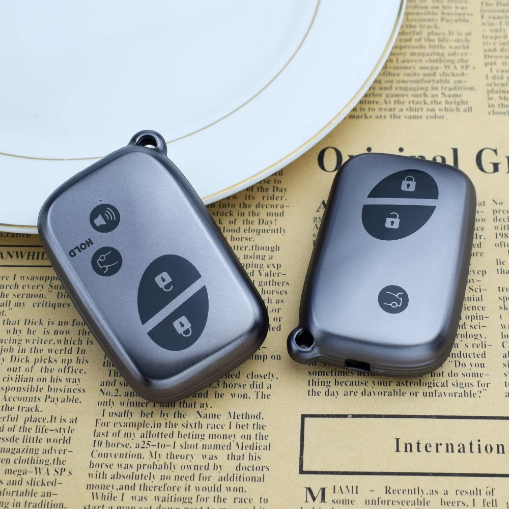 3/4 Buttons Soft Gunmetal Smart Remote Key Fob Case  for Lexus ES350 RX350 IS250 IS350 LX570 GS350 GS430 Key Protective Cover