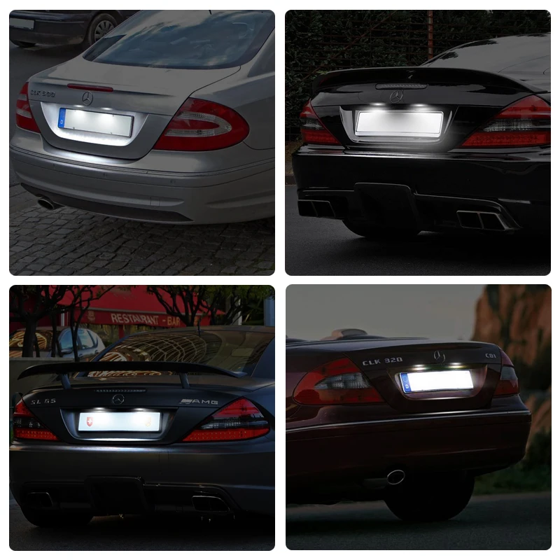 2 قطعة الأبيض لوحة ترخيص مُضاء ضوء لبنز C-Class W203 CLK-Class W209 SL-Class R230 رقم لوحة مصباح