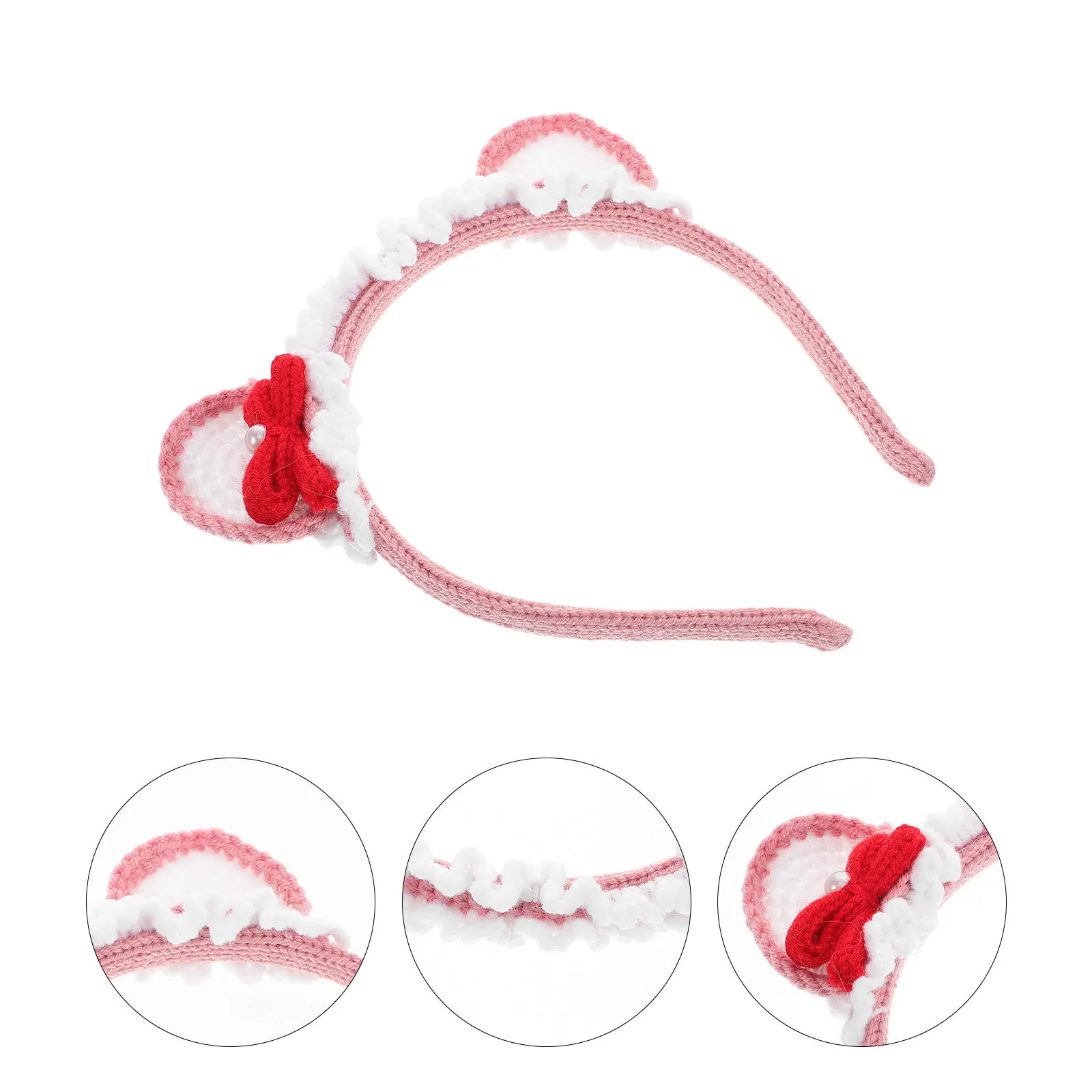 

Crochet Hairband Cat Ears Design Soft Yarn Adjustable Fit For Women Easter Party Wedding Festival Accessories Spring