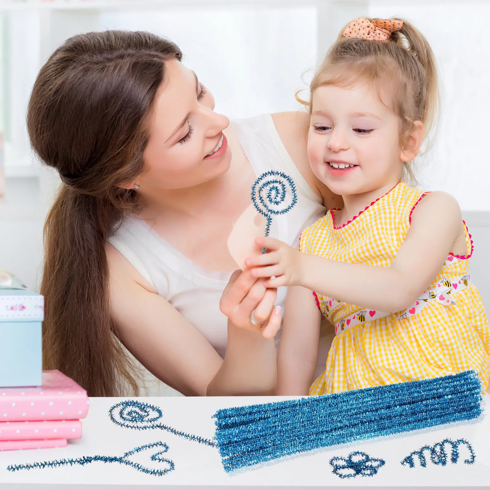 

200 Pcs Glitter DIY Craft Material Decorations Toys Stem Pipe Party Favors Kids Play Creative Development