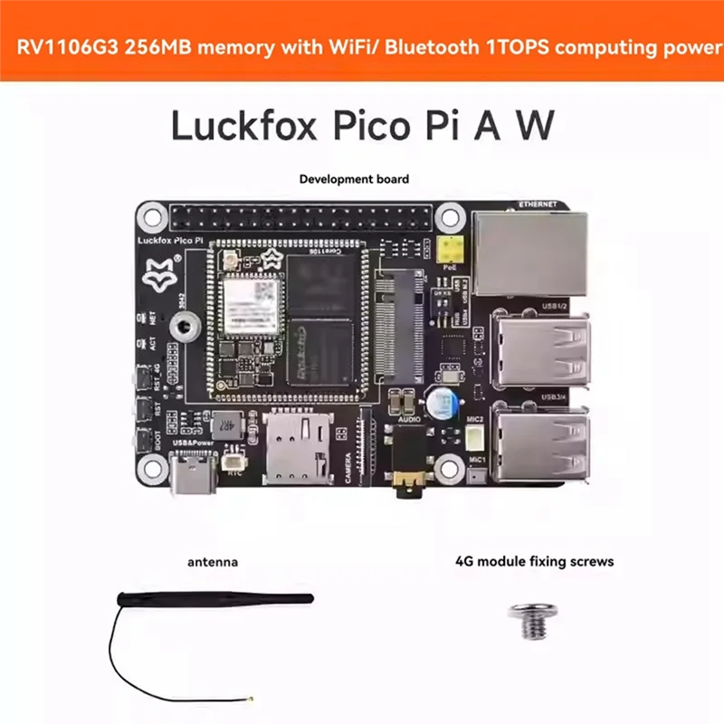 

L72A-Linux Макетная плата 1TOPS 256MB RV1106G3 Luckfox Pico Pi A W с Wi-Fi/Bluetooth