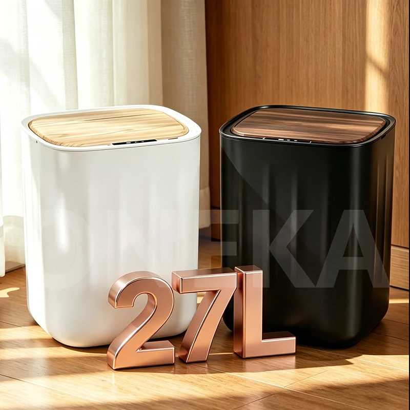 27L Smart Kitchen House Office Trash Can Automatic Opening Induction Trash Bin Garbage Can Compost Bin Battery Version