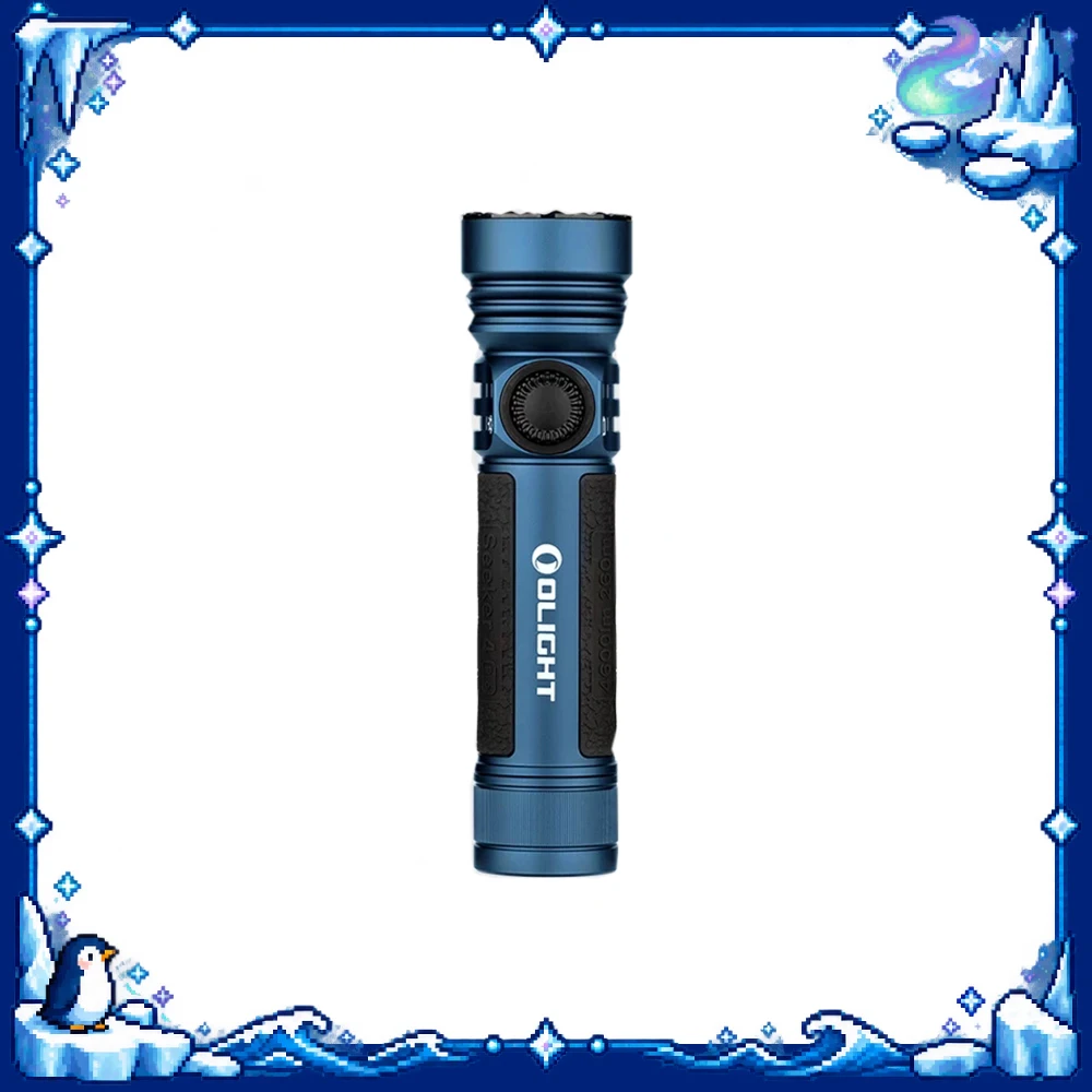 OLIGHT Seeker 4 Pro Flashlight 4600 Lumens Dark Blue Rechargeable LED Outdoor Torch Adjustable Brightness Camping Emergency Lamp