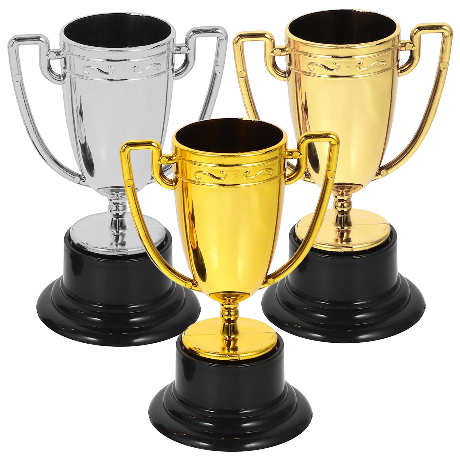 

3 Pcs Gift Trophy Mini Toys Lovely Plastic Child First Place Trophies