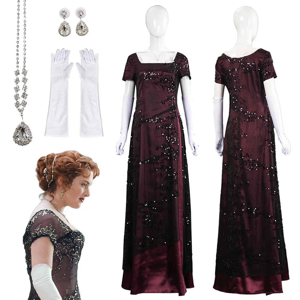 

DeWitt Bukater Rose Cosplay Fantasy Dance Dress Clothing Movie Titanic Costume Disguise Adult Women Roleplay Party Outfits