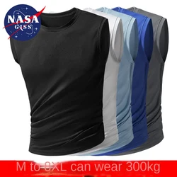 【 M-8XL 】 Summer Ice Silk Tank Top Short Sleeve Sports Fitness Sleeveless T-shirt T-shirt Breathable Running Fitness Enthusiast