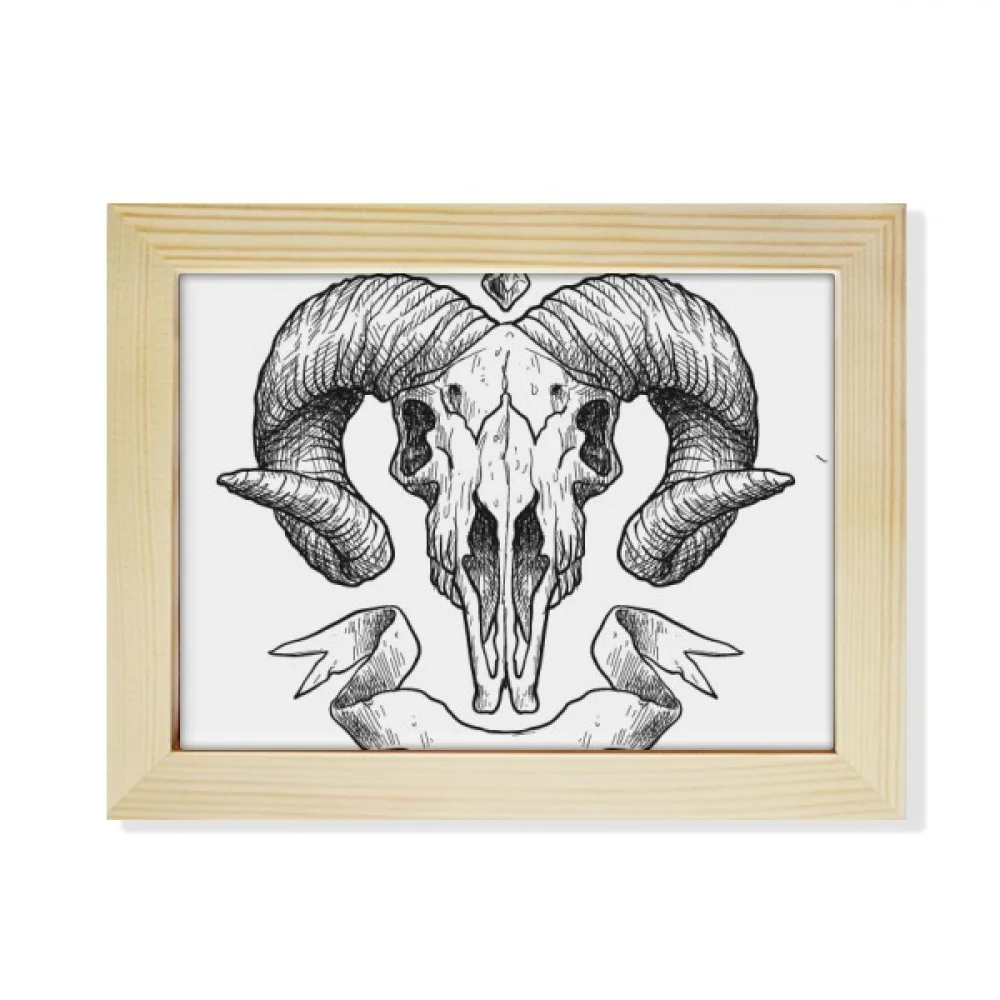 Goat l Animal Sketch Illustrations Desktop Photo Frame Picture Art Decoration Painting 6x8 inch