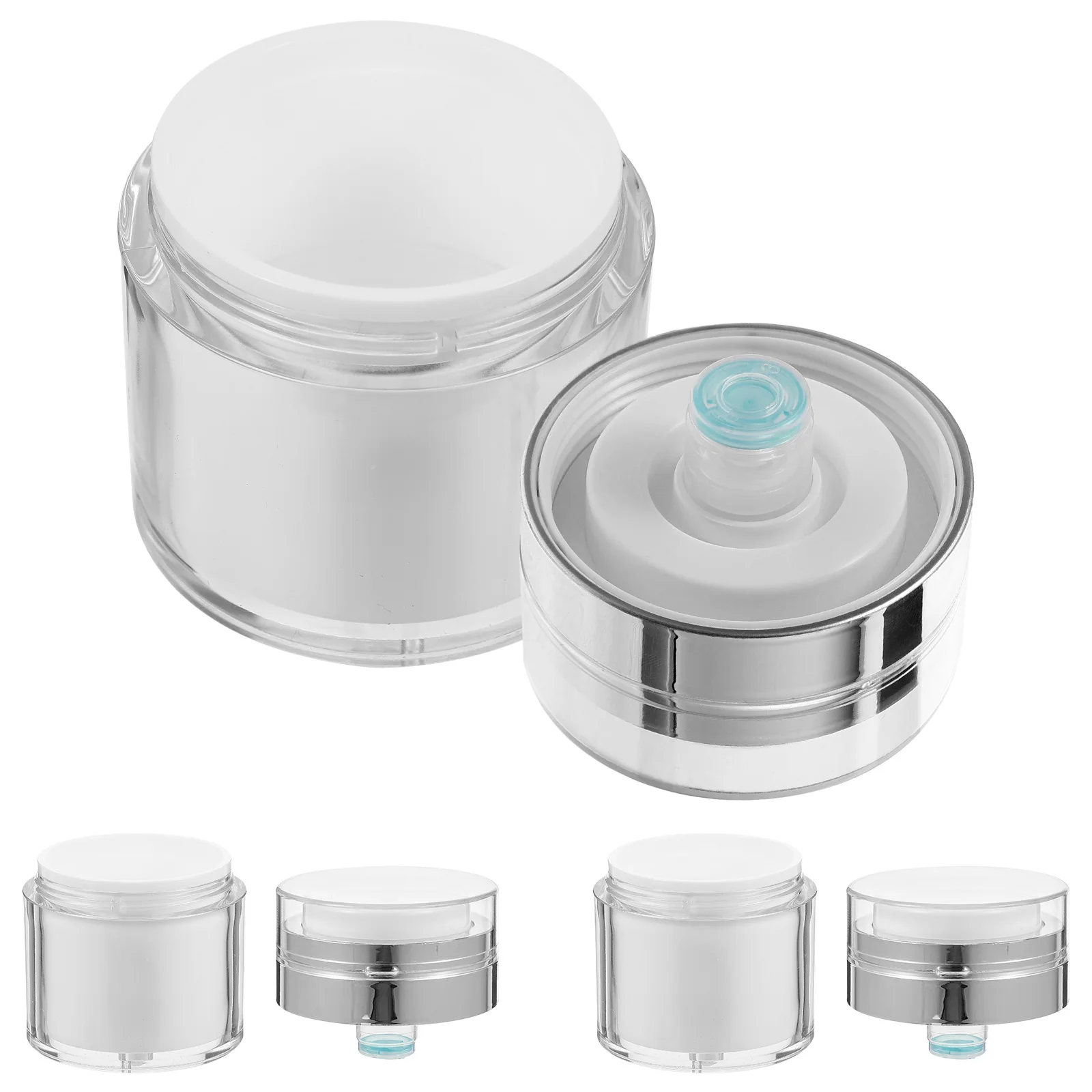 

3 Pcs Airless Lotion Jars Portable Cream Bottles Pet Material Pump Design Leakproof Travel Size Sub Packaging For Cosmetics H