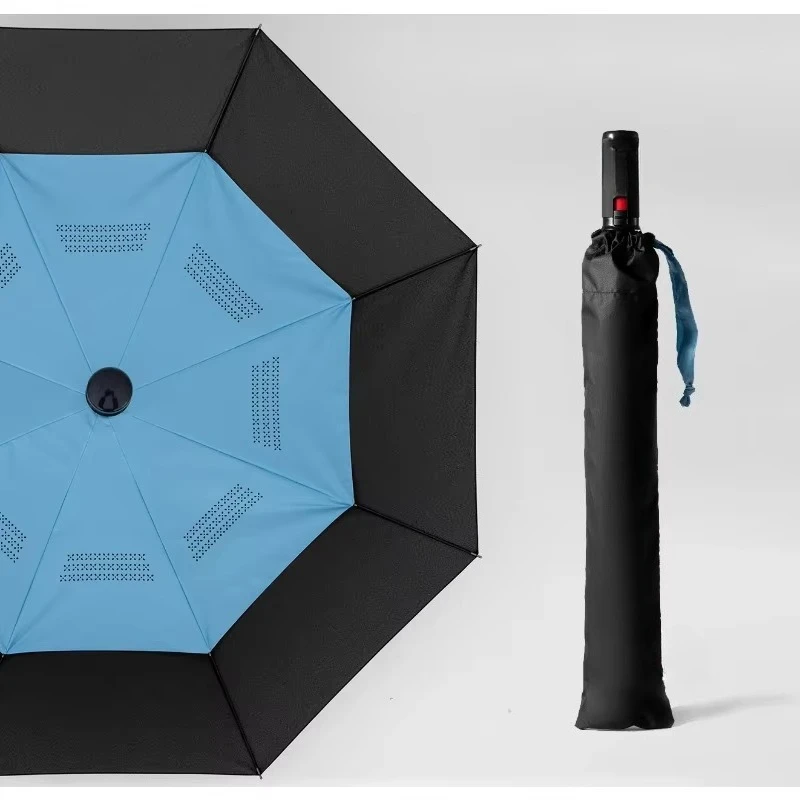 Reverse Umbrella Windproof Strong 8 Ribs, 2 Folding Umbrella Automatic Close, Double Layer Rain Umbrella Man Woman