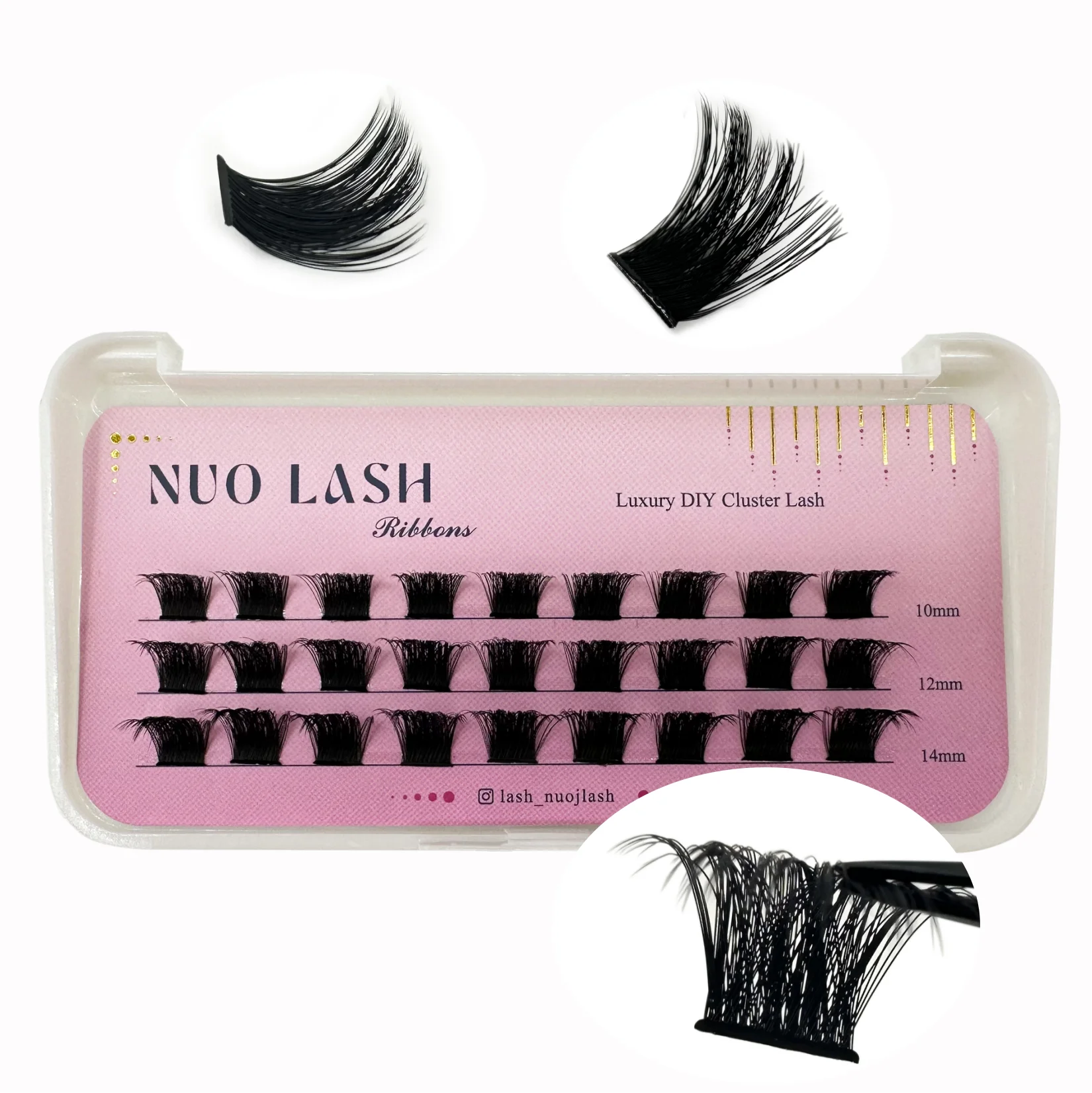 

Pre-cut segmented Cluster Lashes,DIY at Home Individual False Eyelashes Volume D Curl Fluffy Ribbon Customized Personal Logo