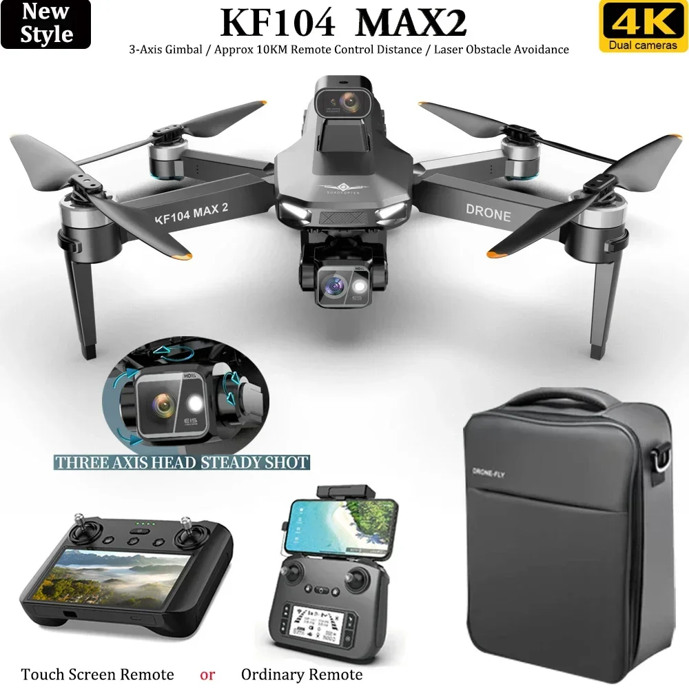 

KF104 large screen control camera 3-axis gimbal WIFI obstacle avoidance touch screen FPV brushless EIS electronic quadcopter toy