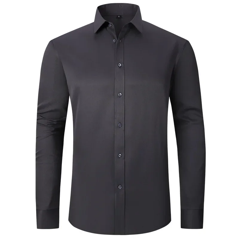 Best-selling explosions four-sided elastic non-ironing wrinkle-resistant business solid color shirt men\'s clothing wholesale